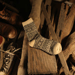 復古提花保暖襪