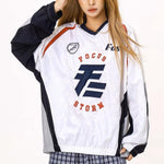 復古拼接寬鬆長袖