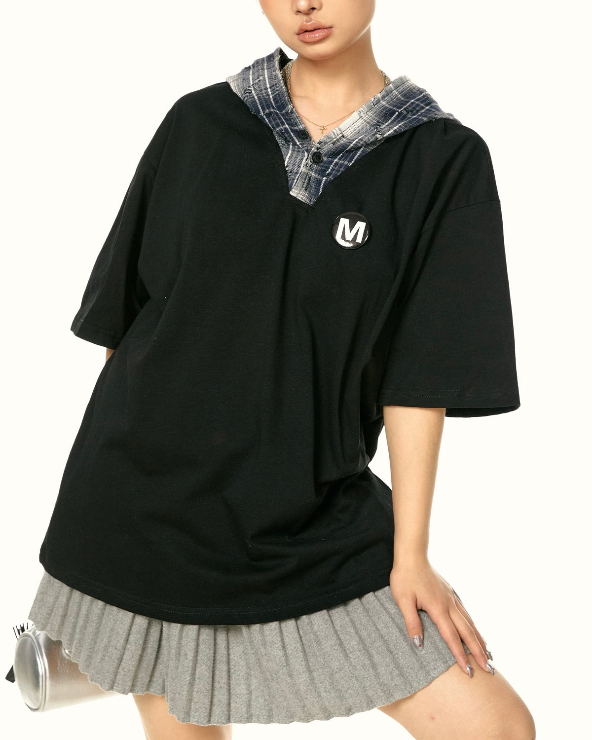 레트로 후드 반팔