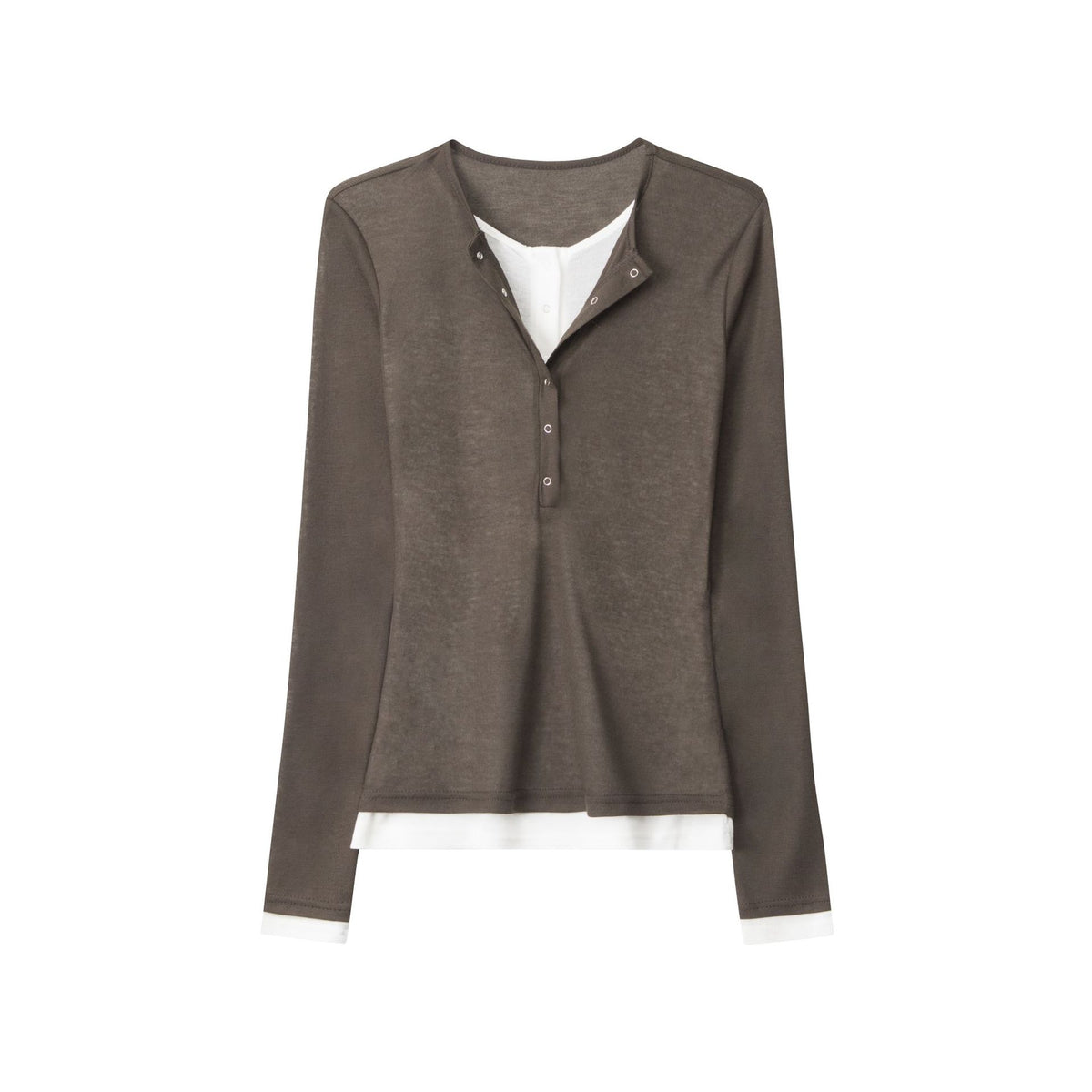 Preppy style fake two-piece top (women's style)