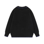 Simple contrast color sweater jacket