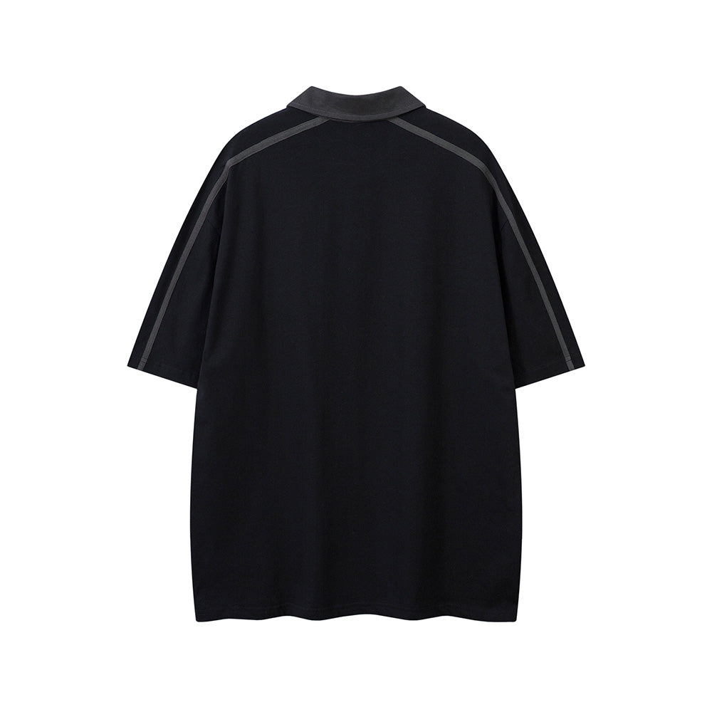 Contrast color letter short sleeves