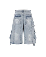 Distressed ripped shorts