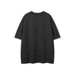 대조적인 컬러 스티칭 짧은 소매