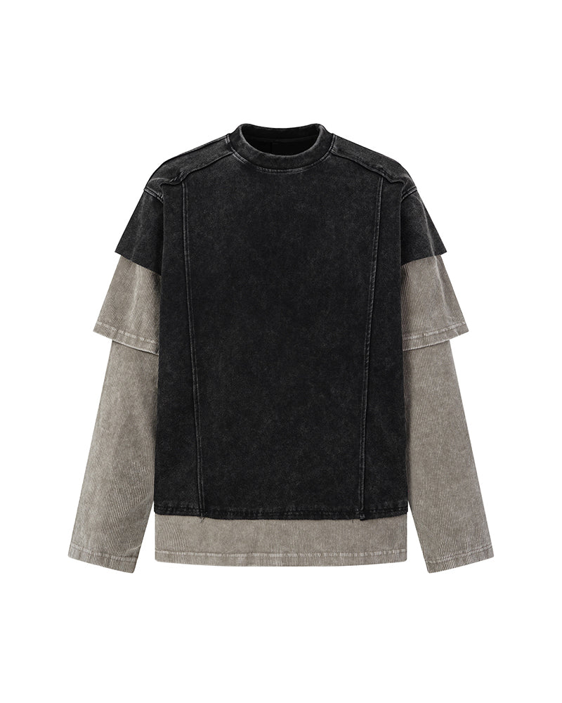페이크 투피스 커플 긴팔