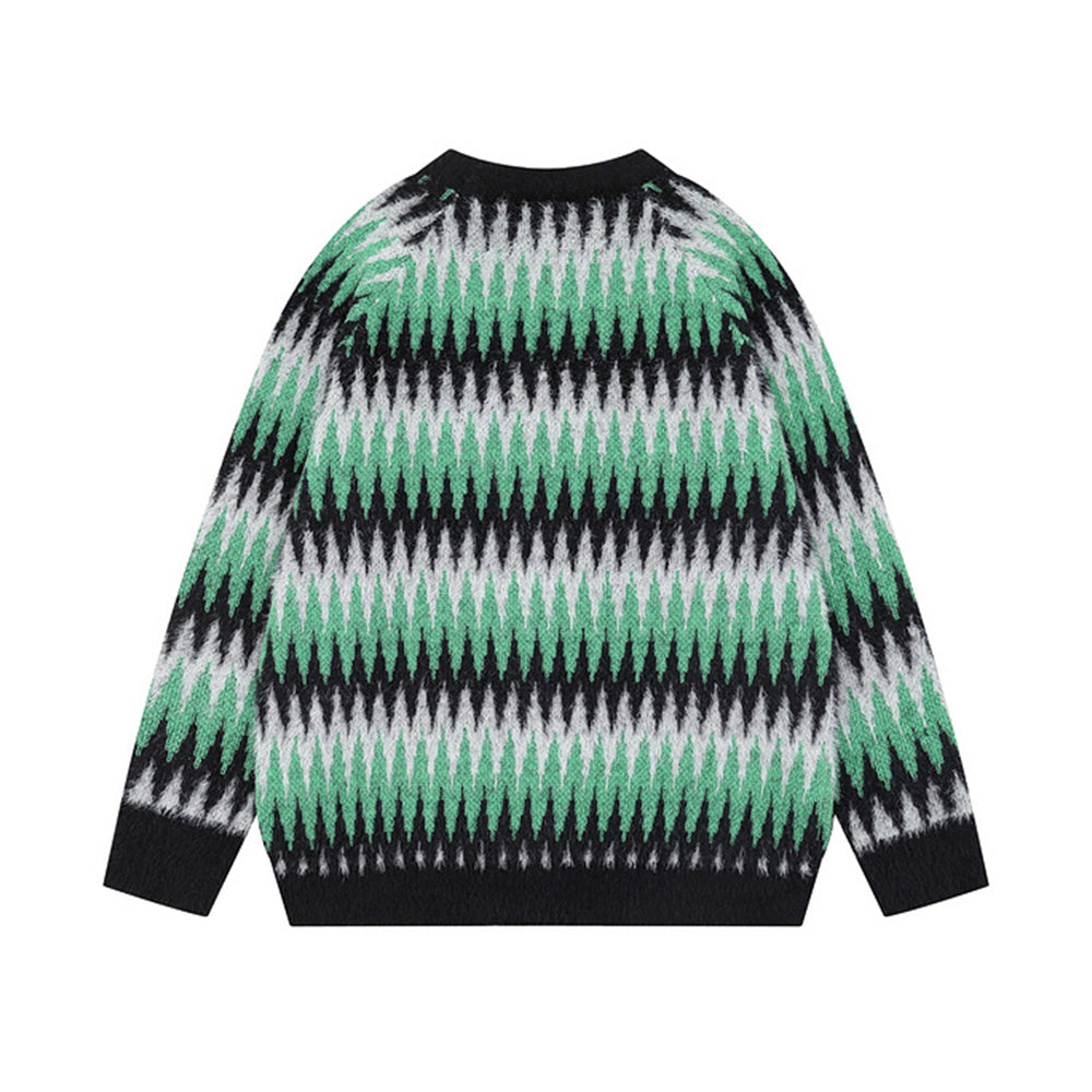 Contrast color panel sweater