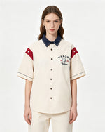 Contrast Color Puppy Short Sleeve Shirt