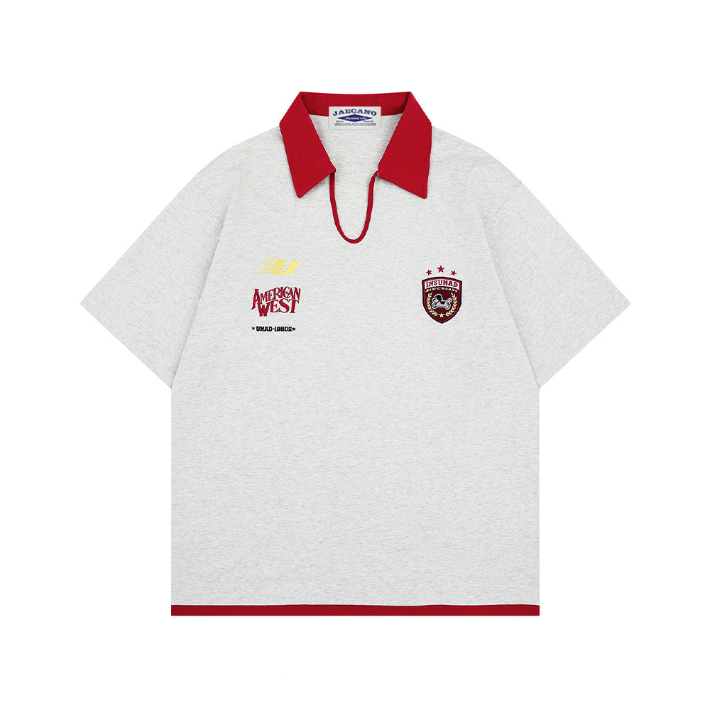 레트로 콘트라스트 라펠 반팔