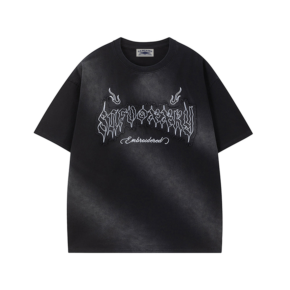 패션 자수 반팔