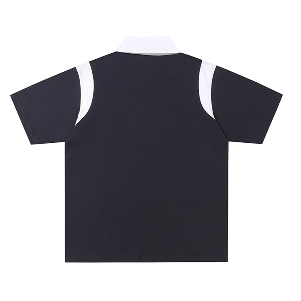 레트로 패치워크 캐주얼 반팔