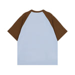 레트로 콘트라스트 프린트 반소매