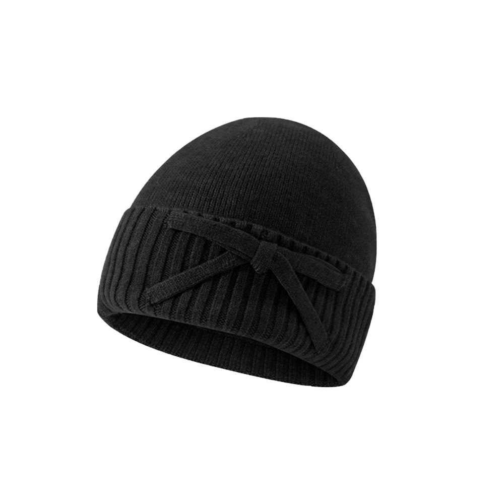 雙層加厚純色蝴蝶結帽