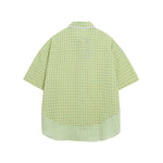 Solid color plaid short sleeve shirt