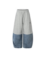 Denim patchwork trousers