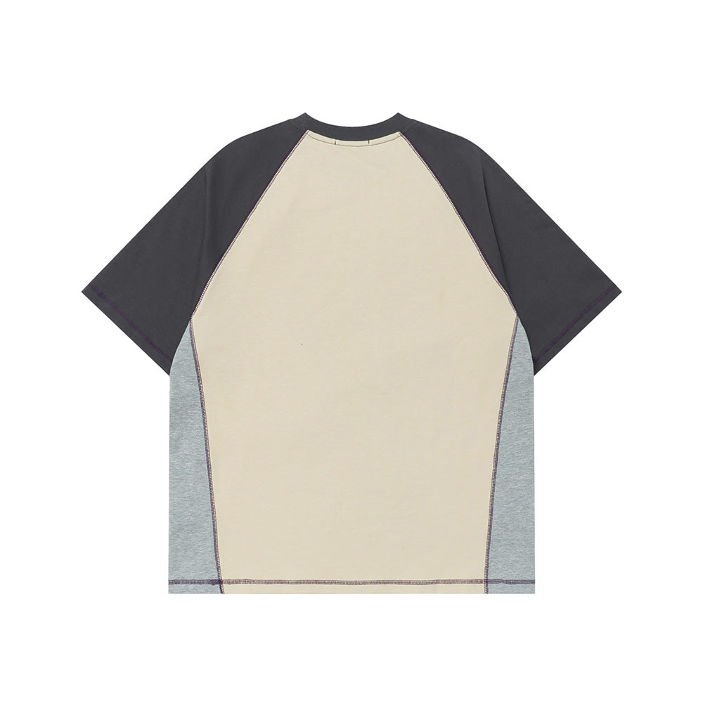레트로 콘트라스트 컬러 블록 반팔