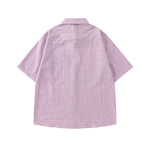 復古格紋短袖襯衫