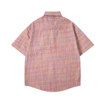 Small floral plaid short-sleeved shirt
