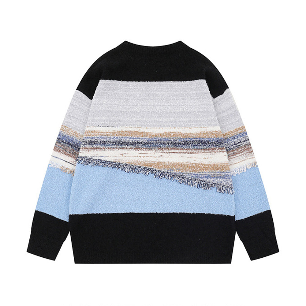 patchwork contrast color sweater
