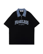 American retro lapel zipper short sleeves