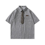 Striped short-sleeved shirt