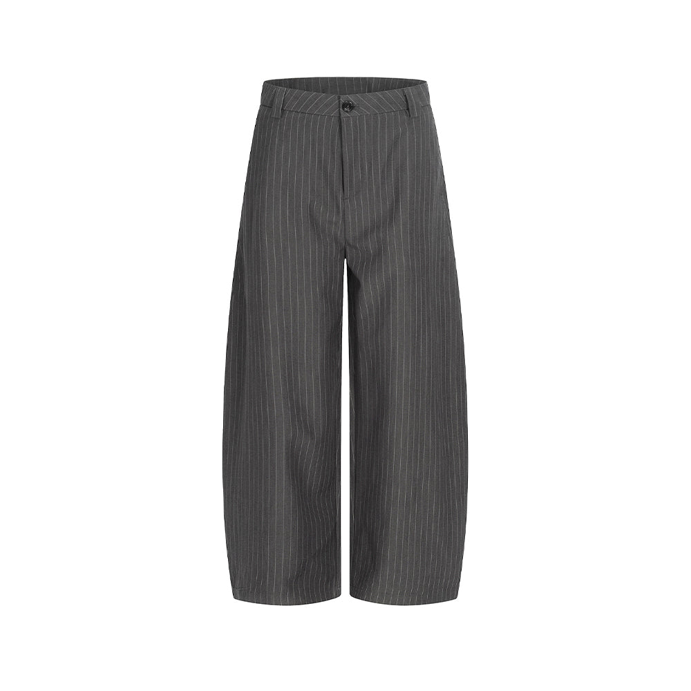 Vertical striped straight-leg pants