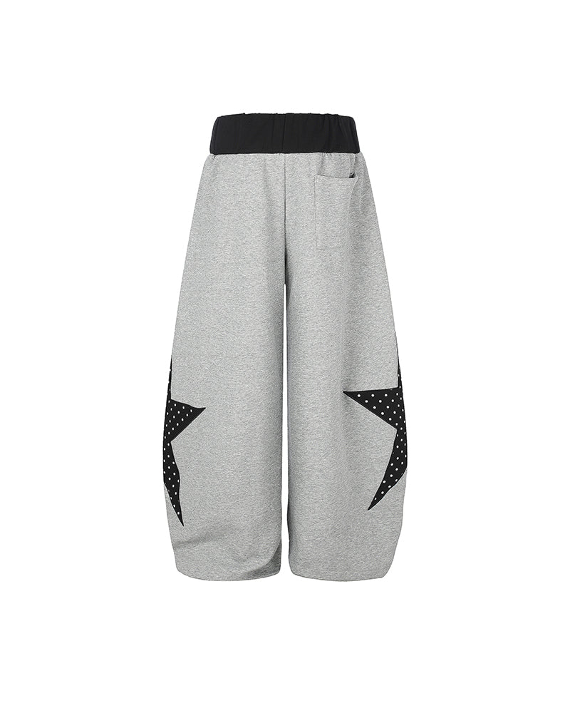 Contrast color patchwork casual pants