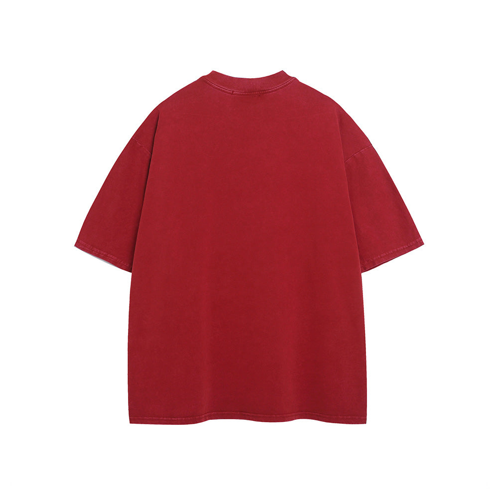 Lettering print crew neck short sleeves