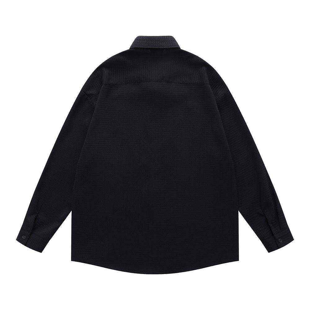 Floral embroidered long-sleeved shirt