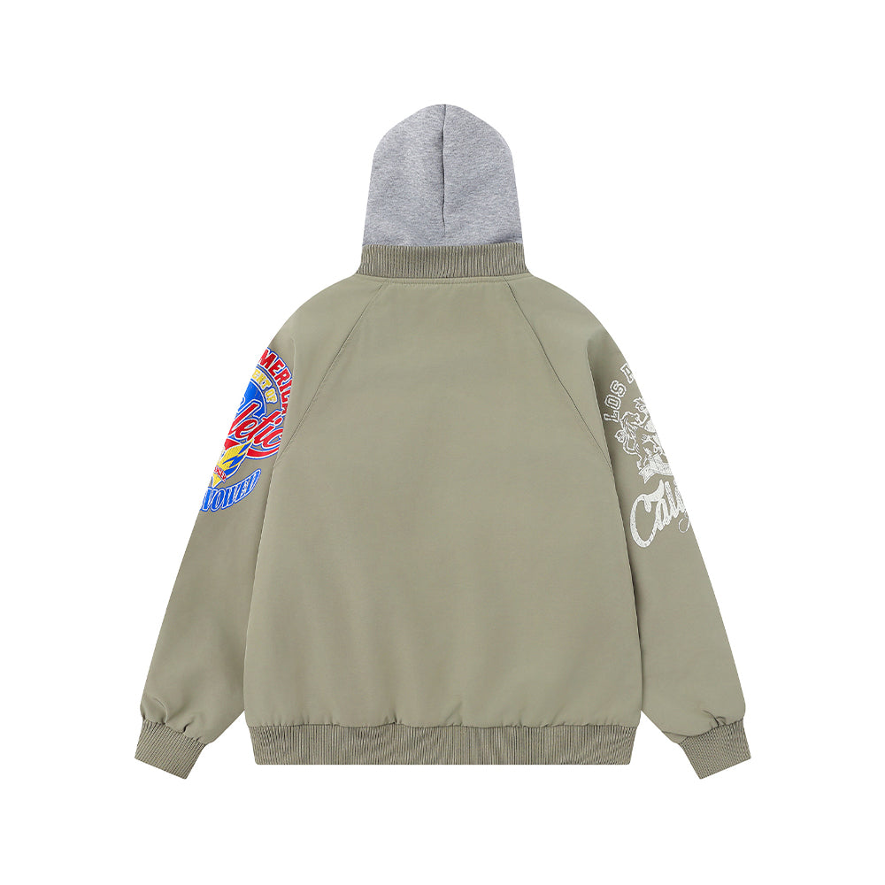 embroidered hooded jacket