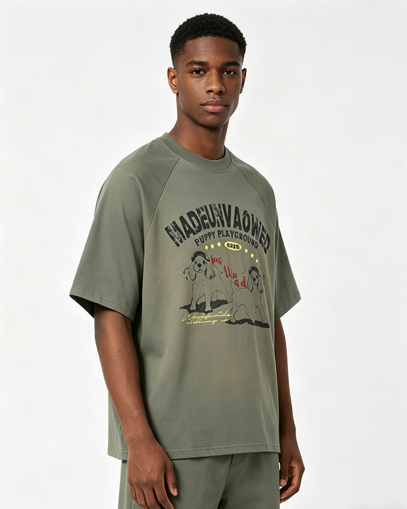 빈티지 라운드넥 반팔 티셔츠