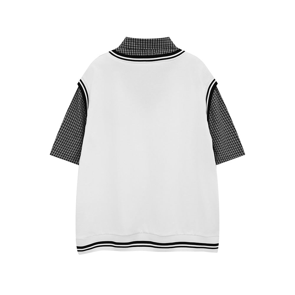 레트로 가짜 투피스 반팔