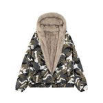 Retro thickened hooded cotton jacket