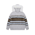 條紋連帽針織衫