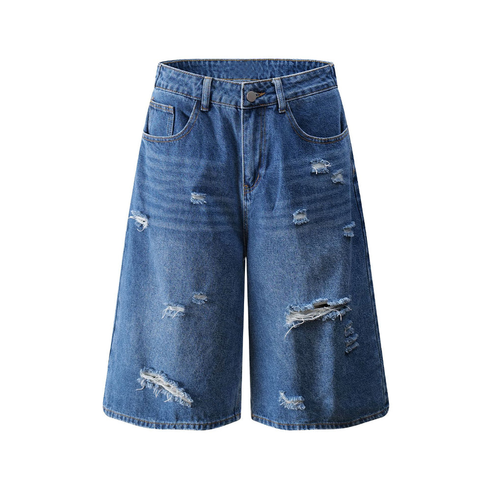 Vintage distressed denim shorts