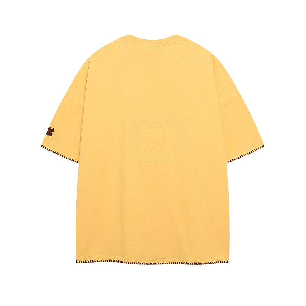 사과 자수 반팔