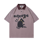 American retro kitten short sleeves