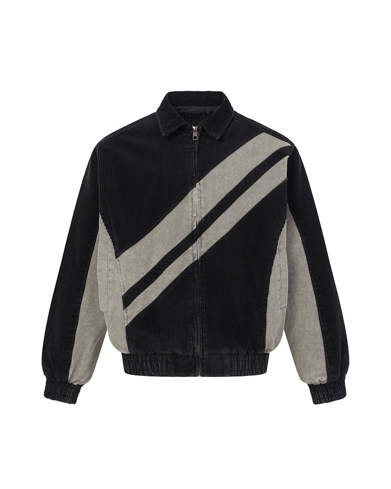 Contrast color patchwork casual jacket
