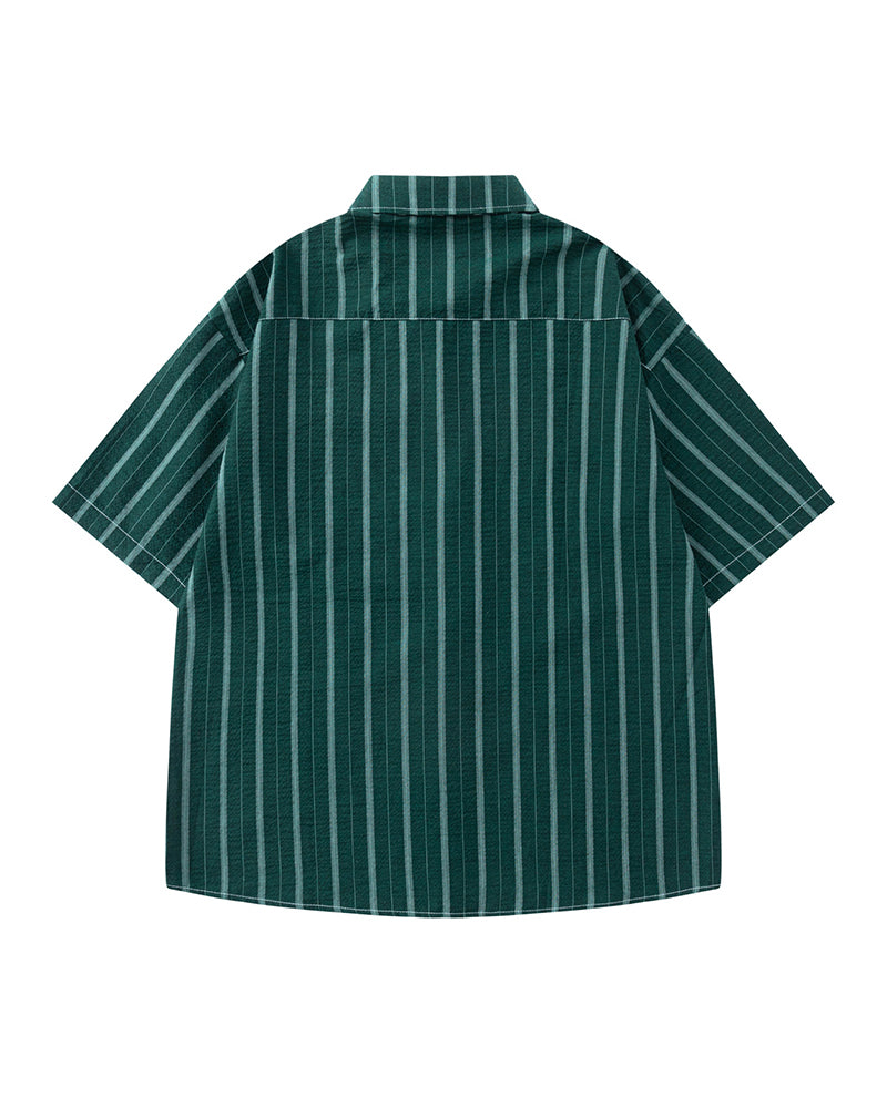 Simple striped short-sleeved shirt