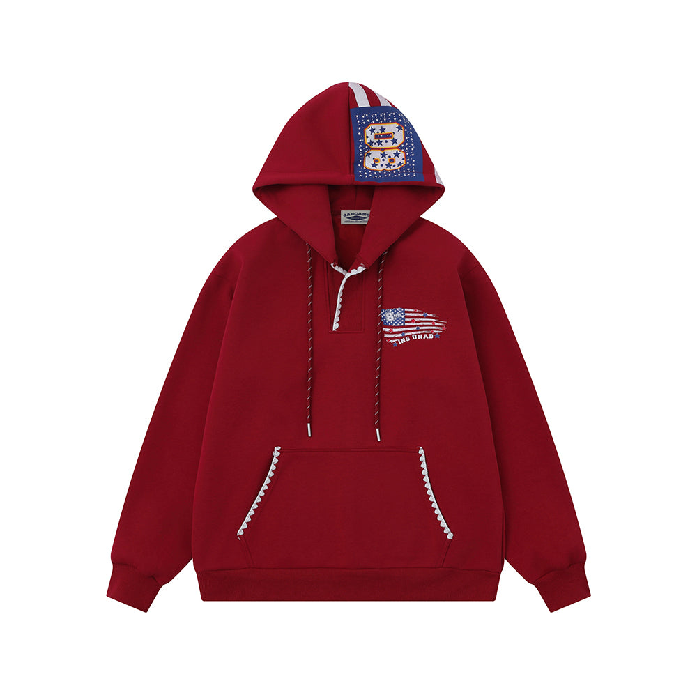 復古印花連帽衛衣