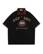 아메리칸 레트로 힙합 자수 문자 반팔