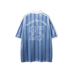 레트로 대비 스트라이프 반소매