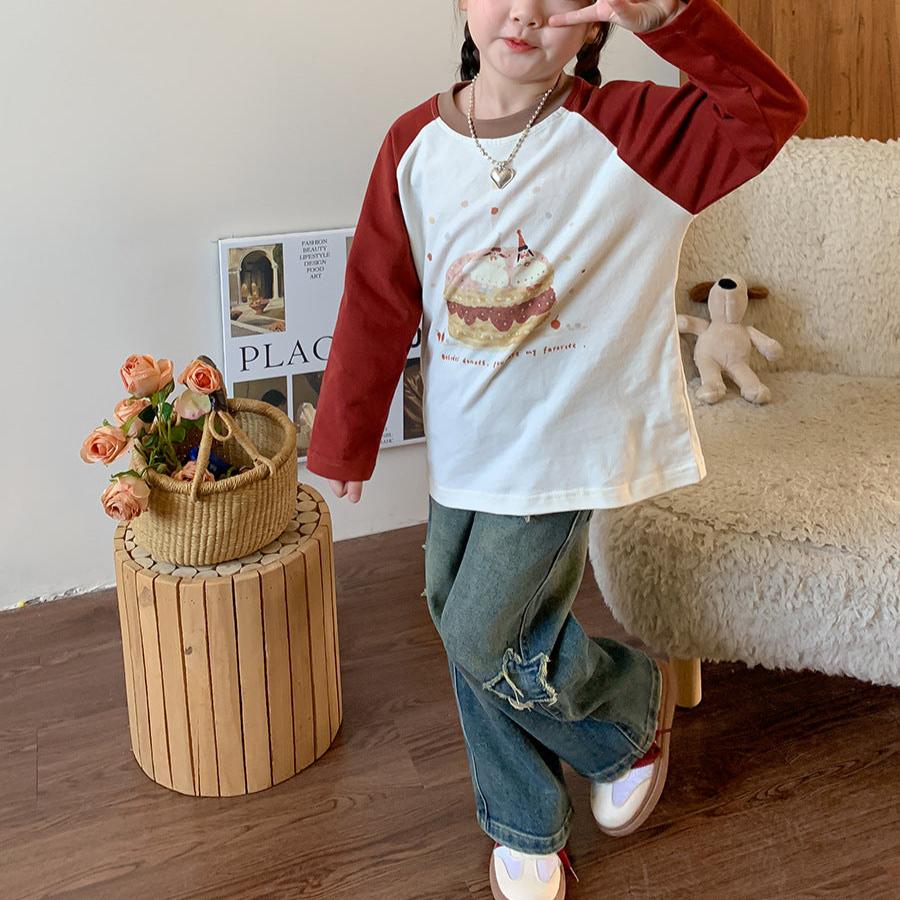 귀여운 컬러블록 긴소매