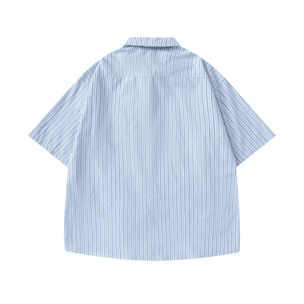 Striped short-sleeved shirt