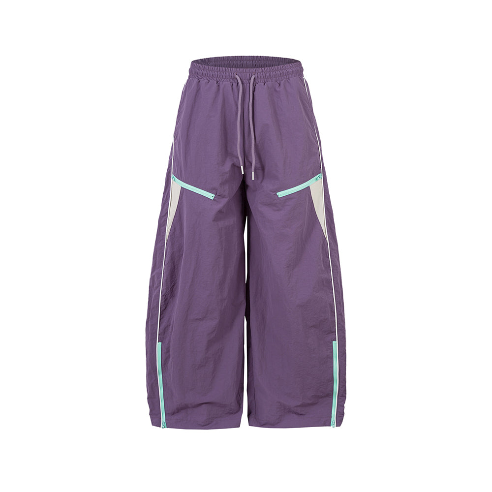 Panelled straight-leg casual trousers