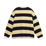 條紋撞色翻領衛衣