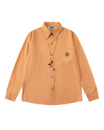 Vertical striped long-sleeved shirt