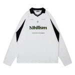 復古運動風撞色拼接長袖