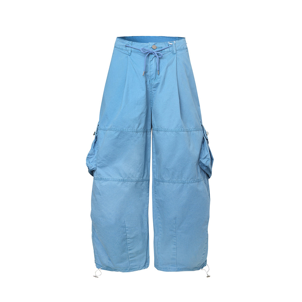 Distressed multi-pocket casual pants