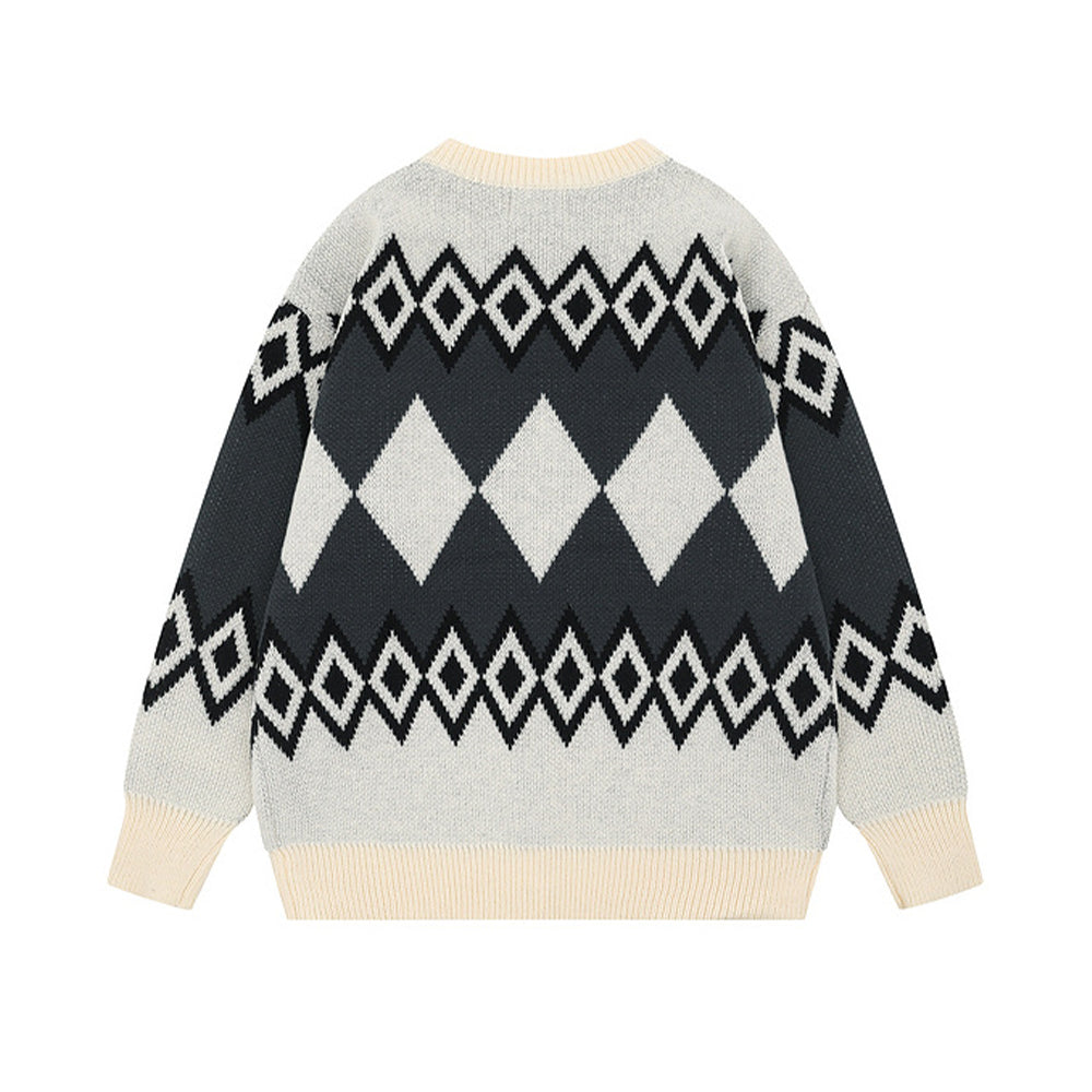 diamond-knitted jacket