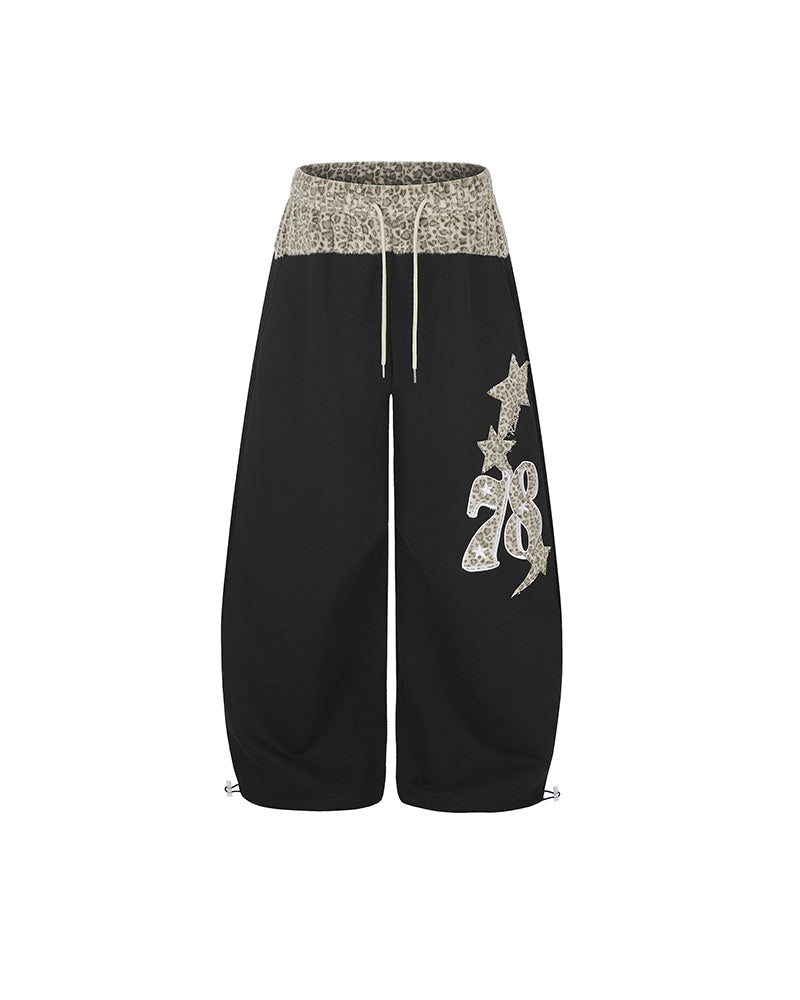 patchwork wide-leg scimitar pants